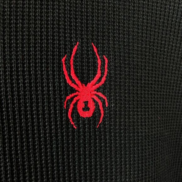 Spyder Black + Red Half Zip Waffle Weave Jacket Size XL - Picture 4 of 15